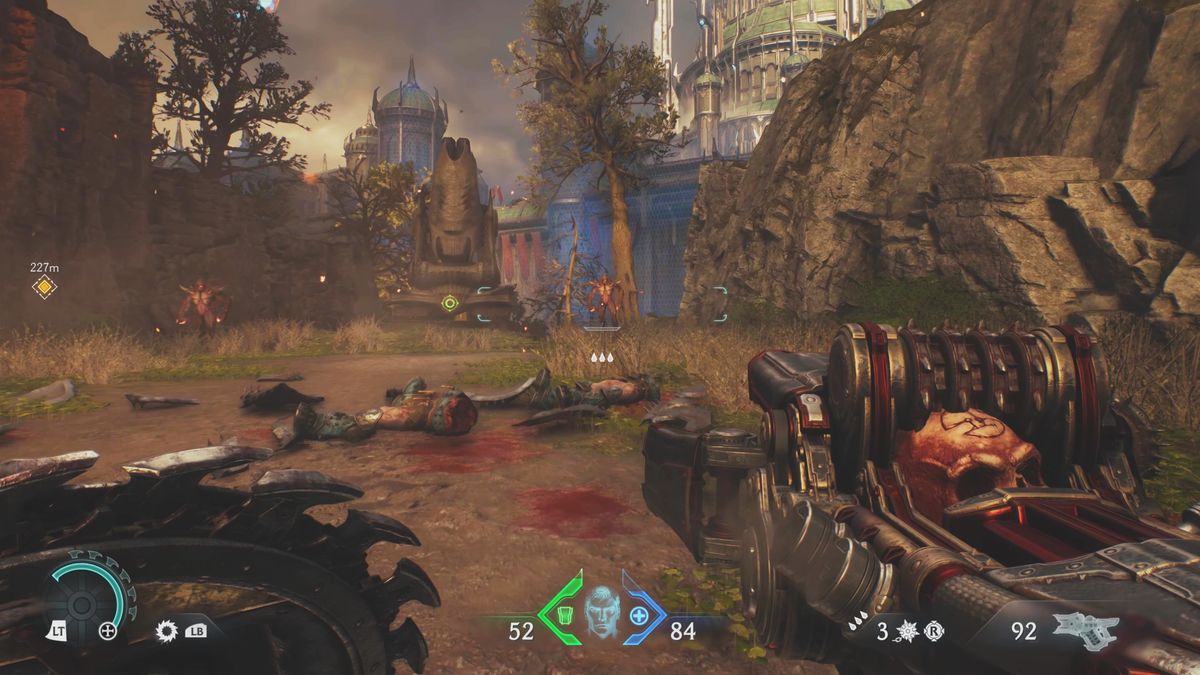 Doom: The Dark Ages artillery cannon locations Siege Part 1 - An artillery cannon on a hill overlooking the city.