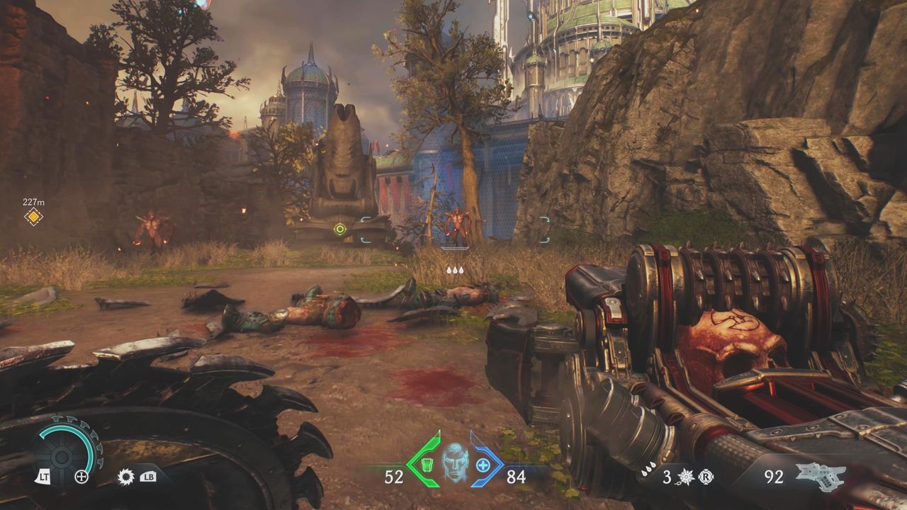 Doom: The Dark Ages artillery cannon locations Siege Part 1 - An artillery cannon on a hill overlooking the city.