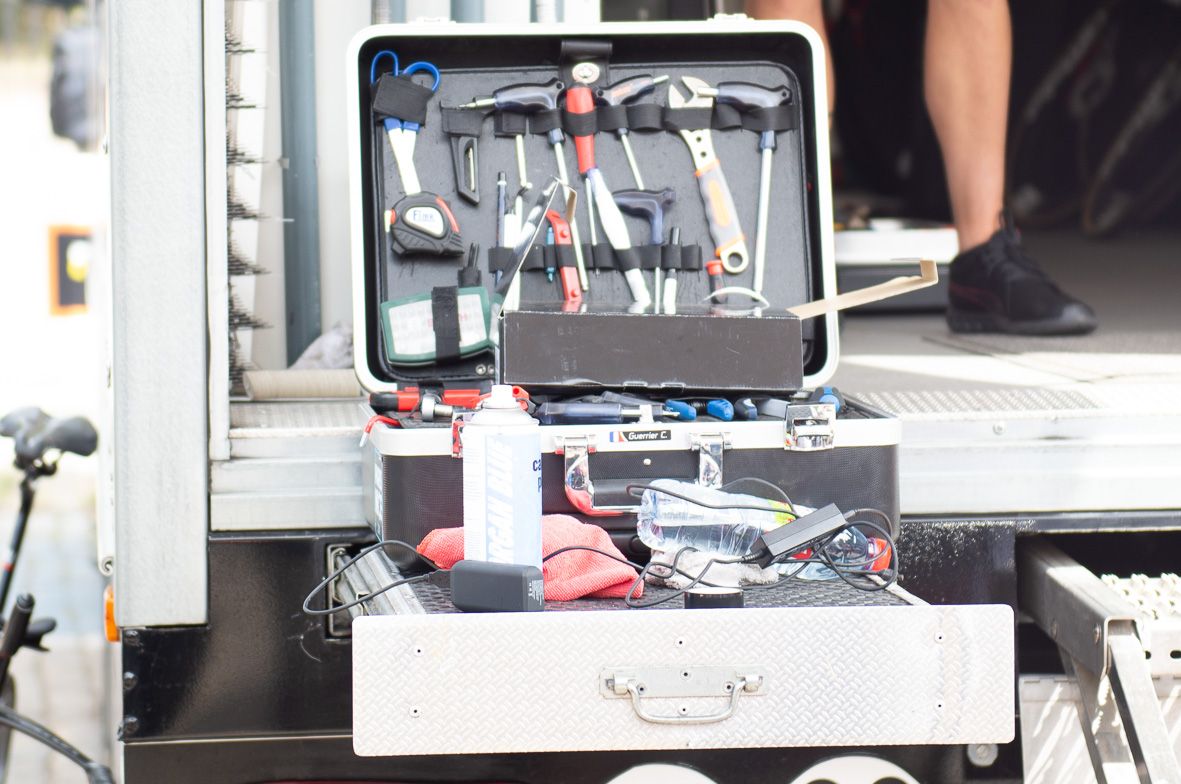 Several team mechanics at the Tour de France will have customised tool boxes, prioritising their most used and favourite tools