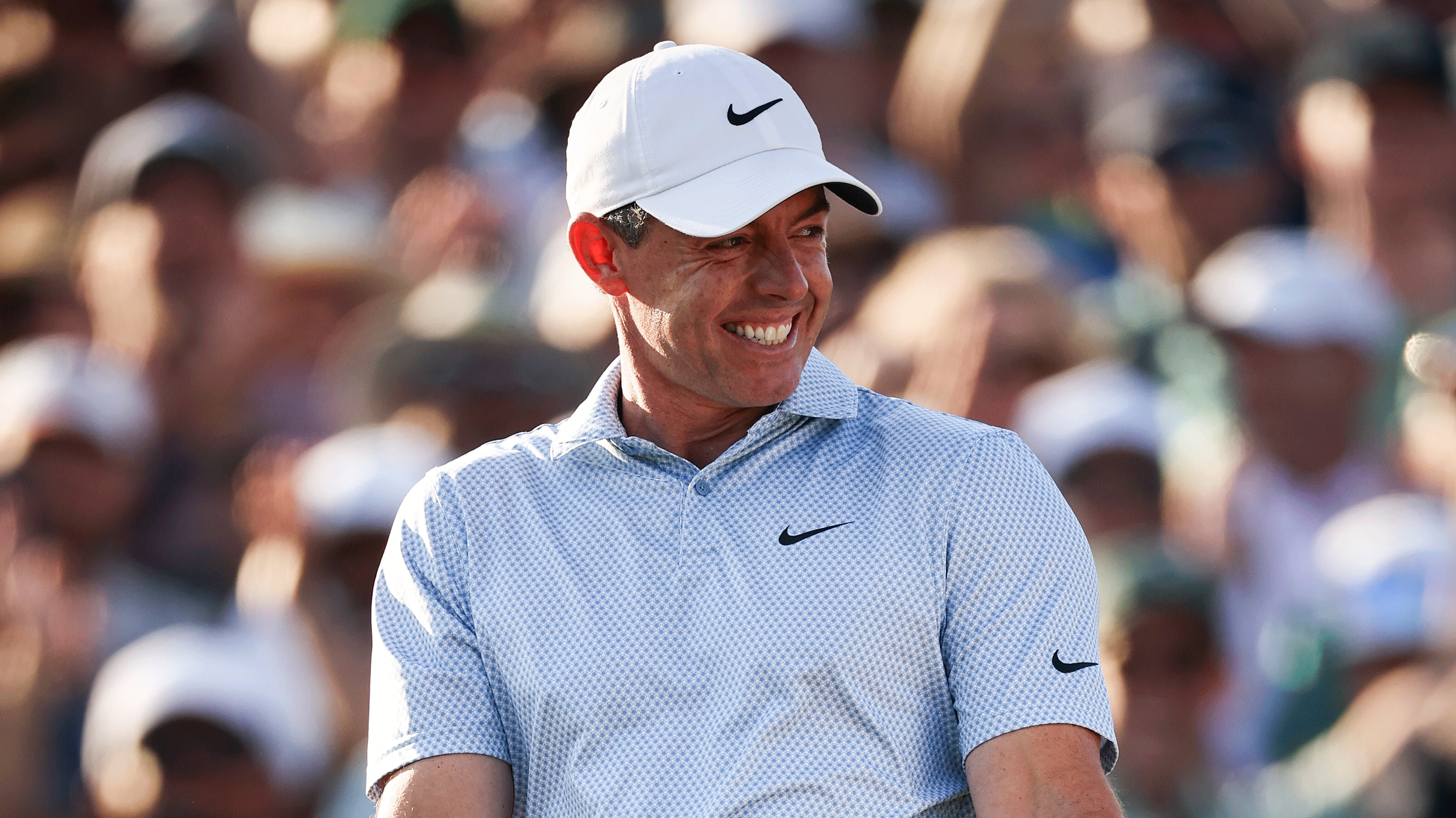 Rory McIlroy smiles after winning The Masters in 2026