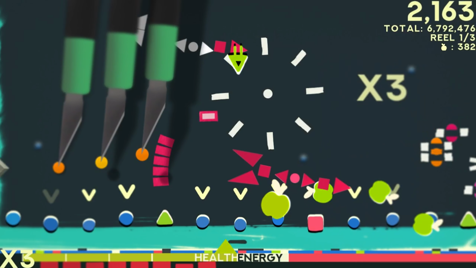 Screenshot from artistic bullet hell indie game ZOE Begone!
