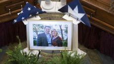 The Minnesota State Capitol opens for the public to pay their respects to Rep. Melissa Hortman, her husband Mark Hortman, and their dog Gilbert who were assassinated by Vance Boelter in Saint Paul, Minnesota, United States on June 27, 2025. They had their caskets and their dogs ashes put in the Capitol rotunda. 