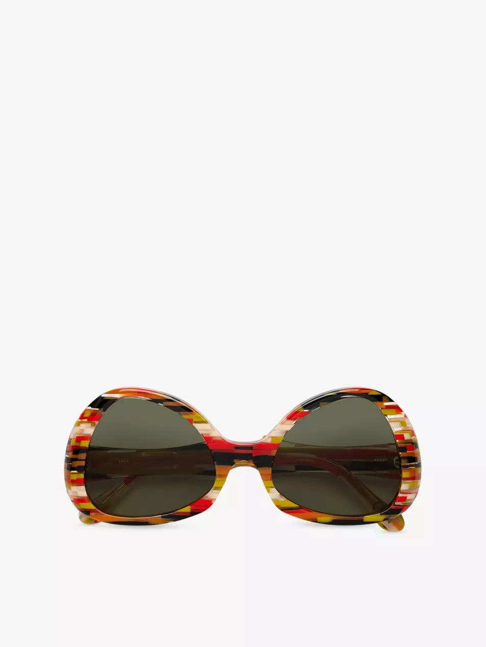 Retrosuperfuture X Marni Anu Ohia Stripes Oversized-Frame Acetate Sunglasses