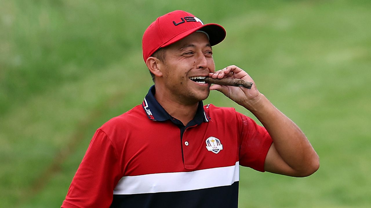 Xander Schauffele after winning the 2021 Ryder Cup