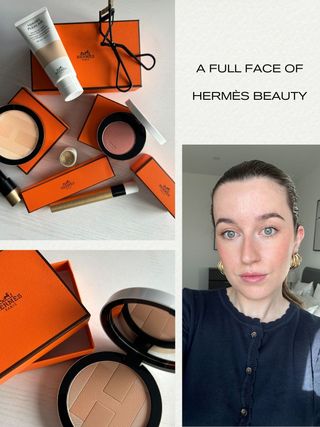 Junior beauty editor Grace Lindsay testing Hermes Beauty