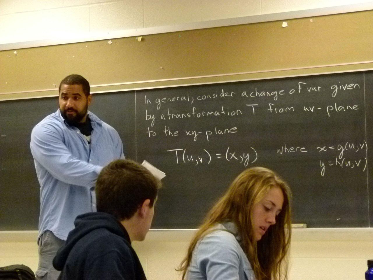 John Urschel taught integral vector calculus to a class of undergraduates. 