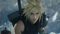 Final Fantasy 7 Revelation - A close-up of Cloud looking at the camera