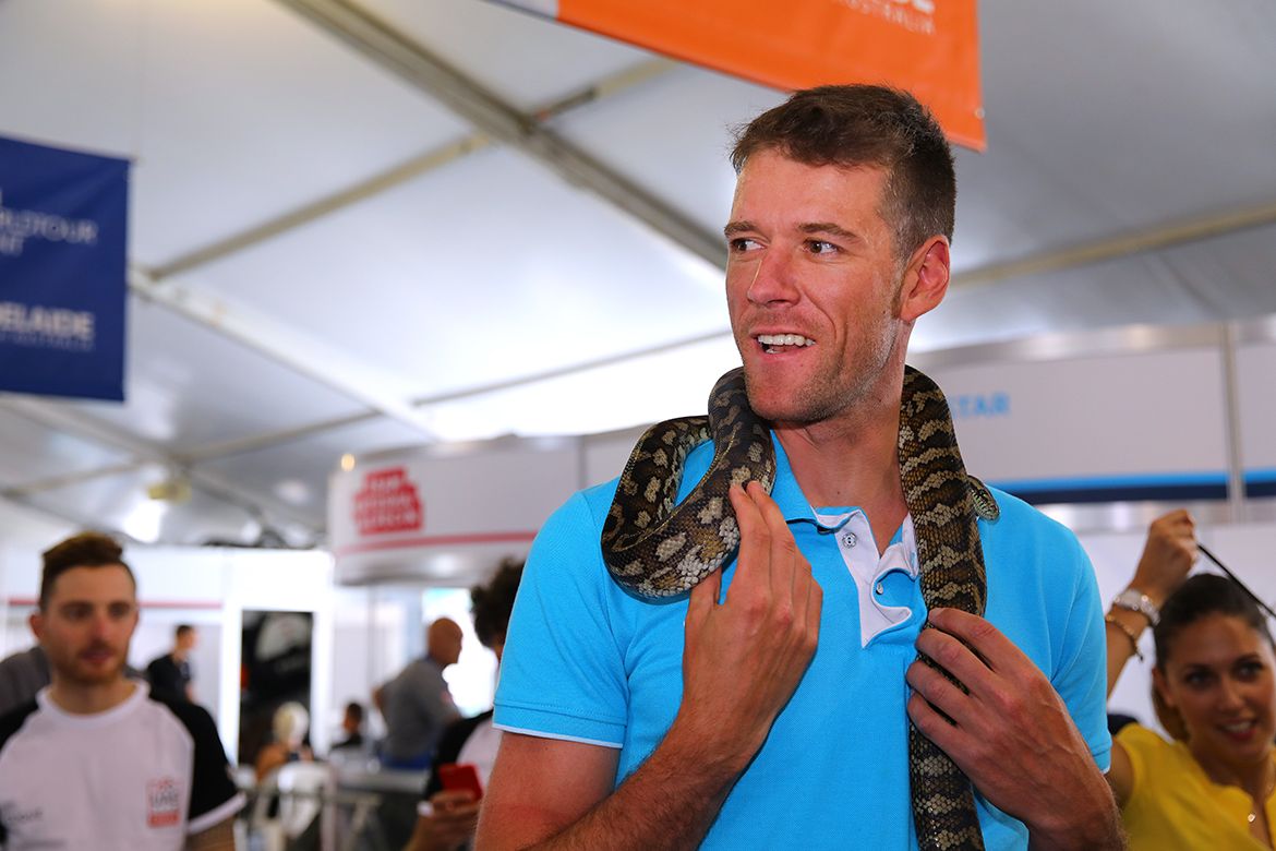 Stijn Vandenbergh enters into the spirit of things ahead of the Tour Down Under.