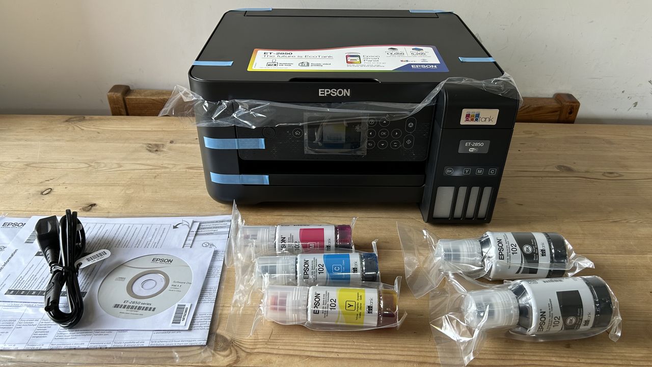 Epson EcoTank ET-2850 ink tank printer during our testing process