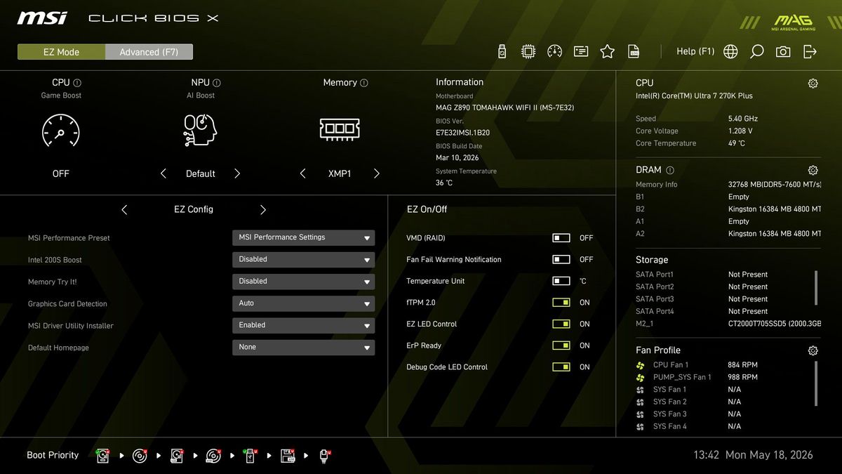 MSI MAG Z890 Tomahawk Wifi II
