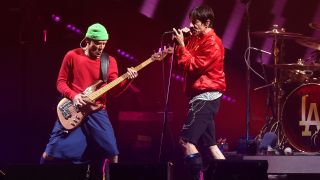 Flea and Anthony Kiedis of Red Hot Chili Peppers, perform onstage during the 2023 Global Citizen Concert at Central Park, Great Lawn on September 23, 2023 in New York City.