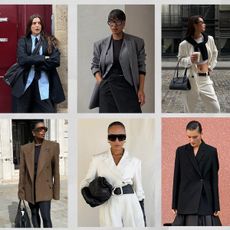 a collage of blazer outfit ideas