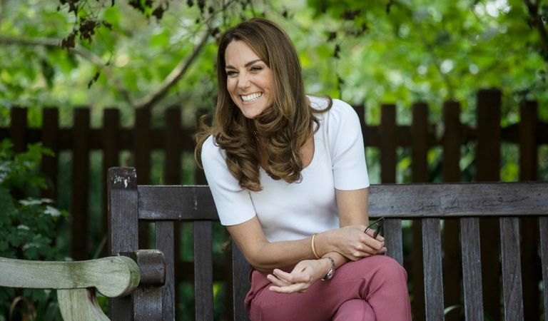 Kate Middleton hears from families and key organisations about the ways in which peer support can help boost parent wellbeing while spending the day learning about the importance of parent-powered initiatives, in Battersea Park on September 22, 2020 in London, England.