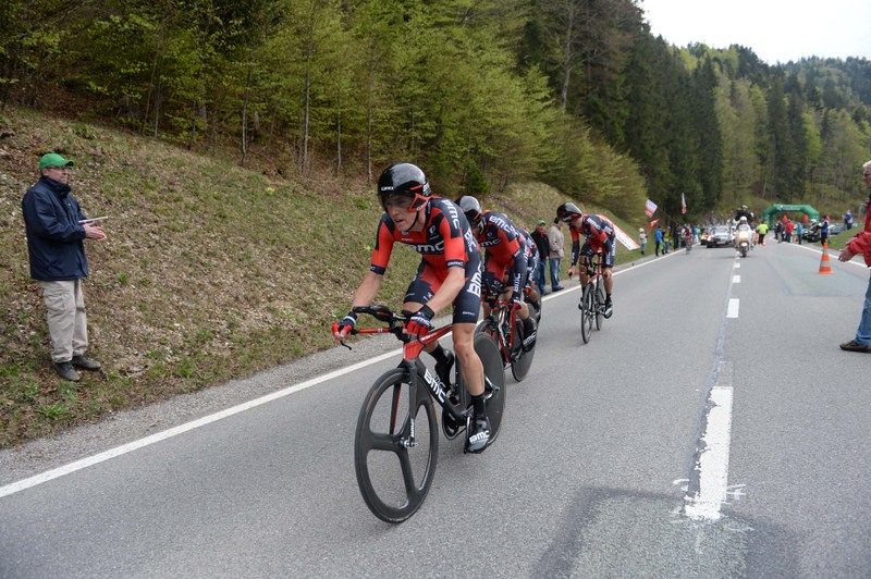Rohan Dennis leads BMC during the team time trial