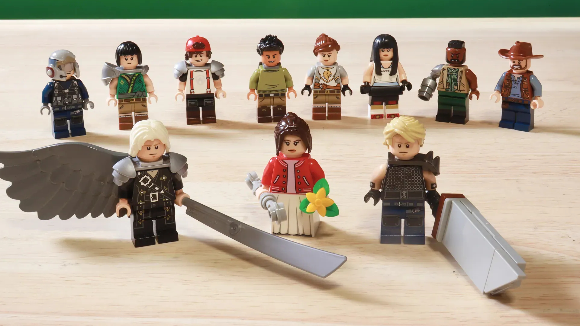 The Lego minifigures from the Final Fantasy 7 design