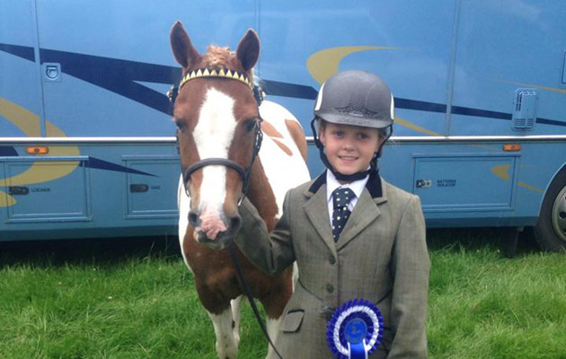 Clodagh and her pony Sweetwall pepper getting placed in the young handler class at Antrim Show