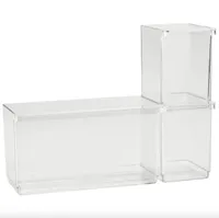 IKEA KLIPPKAKTUS Storage box for fridge, set of 3, clear