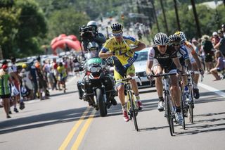 Michael Rogers gets his feed bag unpacked in the breakaway on stage 7 of the USA Pro Challenge