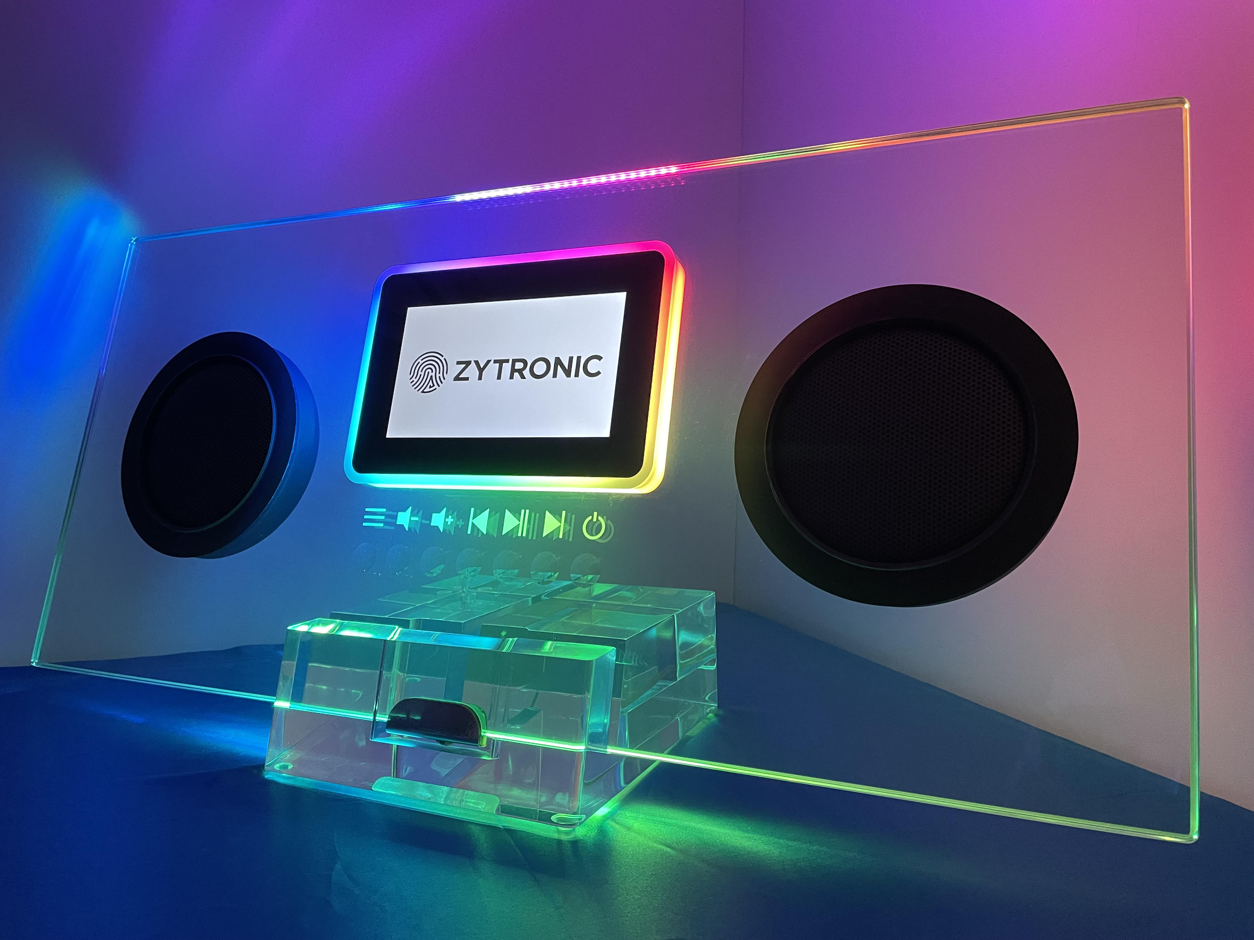 Side-by-side image of the Zytronic Hi-Fi ElectroglaZ . concept