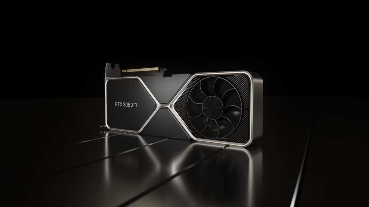 Nvidia GeForce RTX 3080 Ti render on black background