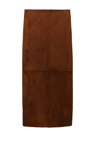 100% Suede Skirt With Slit - Women | Mango Usa