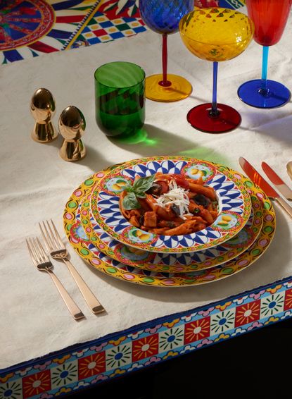  All tableware by Dolce & Gabbana Casa. Full full credits, see below. Food: Martini Bistro by Dolce & Gabbana