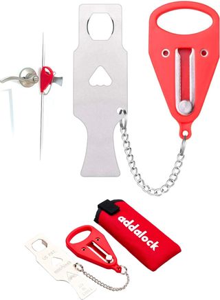 Addalock metal door lock with red handle