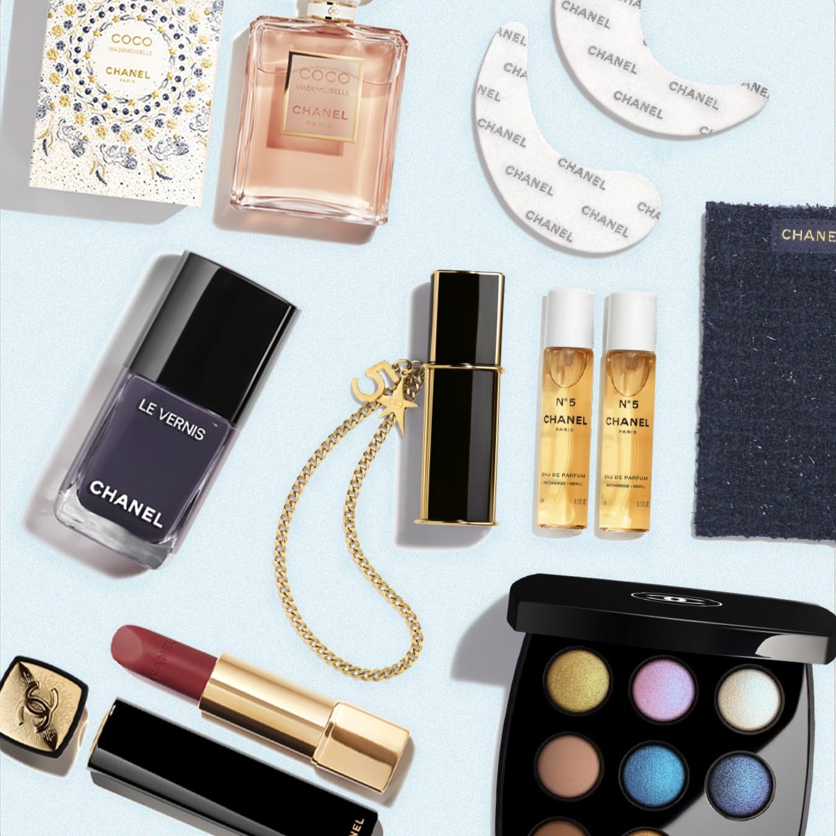 Collage Image of Product From Chanel&#039;s Holiday Beauty Collection