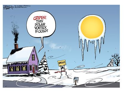 Editorial cartoon polar vortex