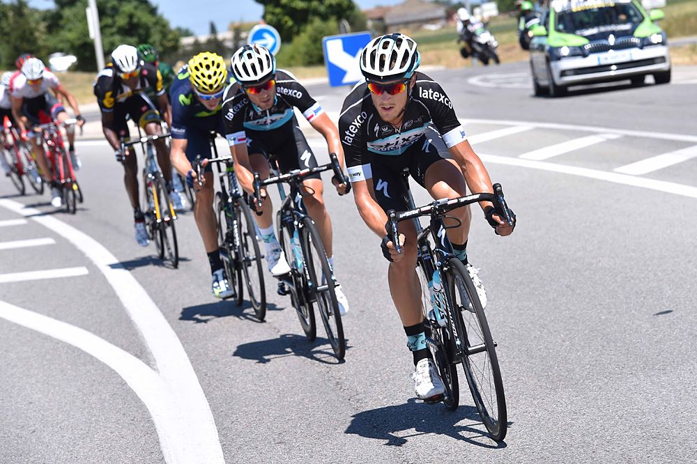 Etixx-QuickStep's Matteo Trentin and Michal Golas
