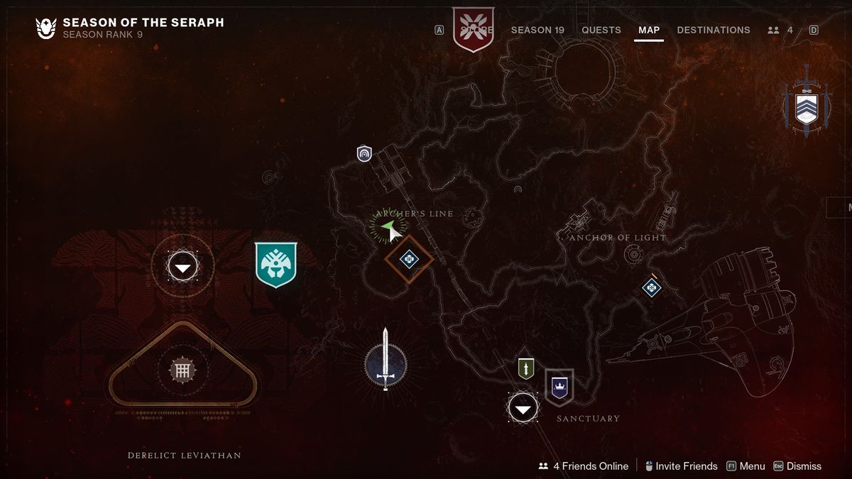 Destiny 2 Override Frequency location in Archer's Line