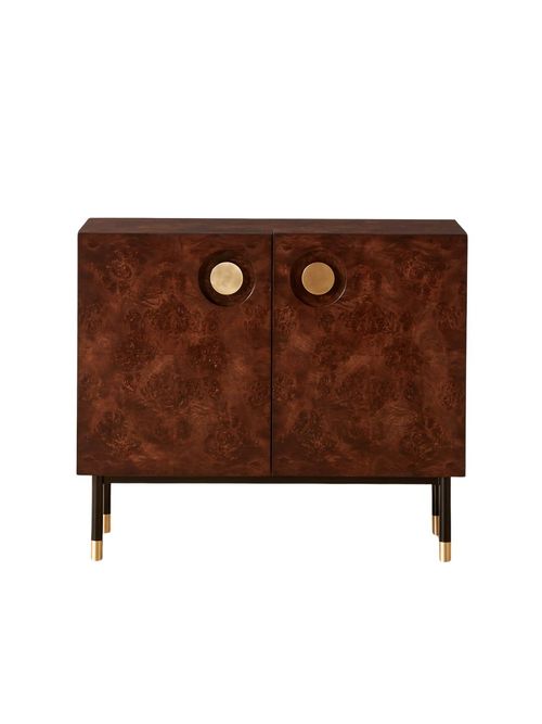 Carbon Brown Burl Wood Entryway Cabinet