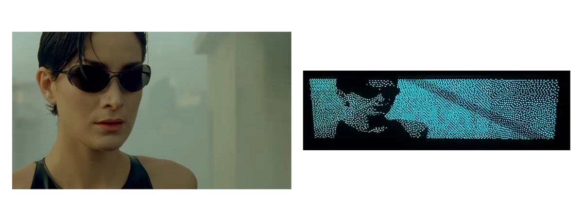 The Matrix running on a VFD display powered by a DIY CPU