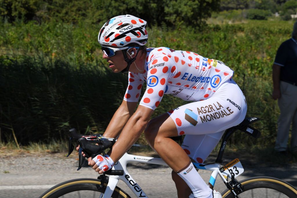 GARD FRANCE SEPTEMBER 03 Benoit Cosnefroy of France and Team Ag2R La Mondiale Polka Dot Mountain Jersey during the 107th Tour de France 2020 Stage 6 a 191km stage from Le Teil to Mont AigoualGard 1560m TDF2020 LeTour on September 03 2020 in Gard France Photo by Tim de WaeleGetty Images