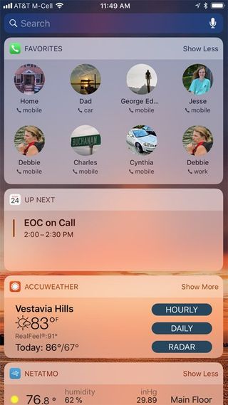 iOS Widget Screen