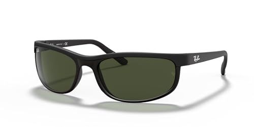 Ray-Ban Men's Rb2027 Predator 2 Rectangular Sunglasses, Black/matte Black/g-15 Green, 62 Mm
