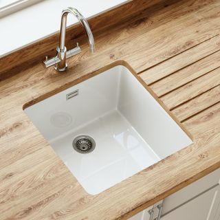 Butler & Rose Bryn 1 Bowl White Fine Fireclay Ceramic Inset/undermount Kitchen Sink - 430mm X 460mm