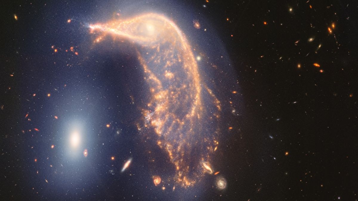 صورة الأسبوع من الفضاء: “مجرة البطريق” المنحنية التي اكتشفها تلسكوب جيمس ويب الفضائي تتجه نحو هلاك مؤكد