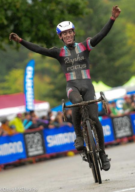 U-23 Champion Zach McDonald (Rapha Focus) taking the win in Providence
