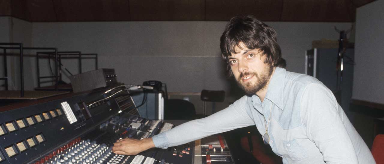 Alan Parsons sitting behind a mixing desk