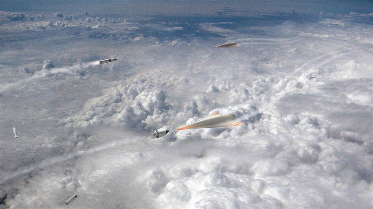 Artist's conception of DARPA's Glide Breaker missile interceptor in action.