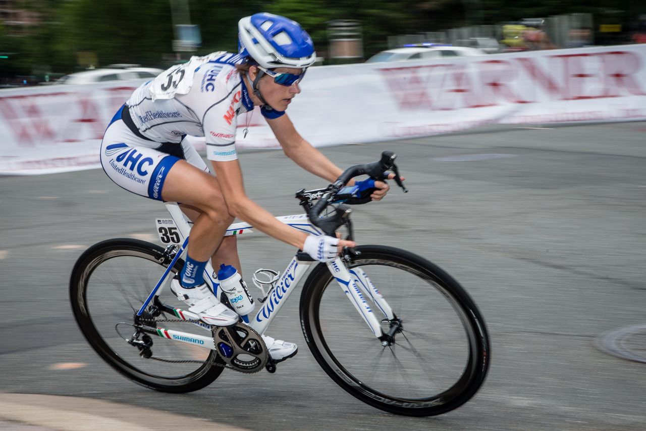 Scotti Wilborne (UnitedHealthcare) takes a high speed turn