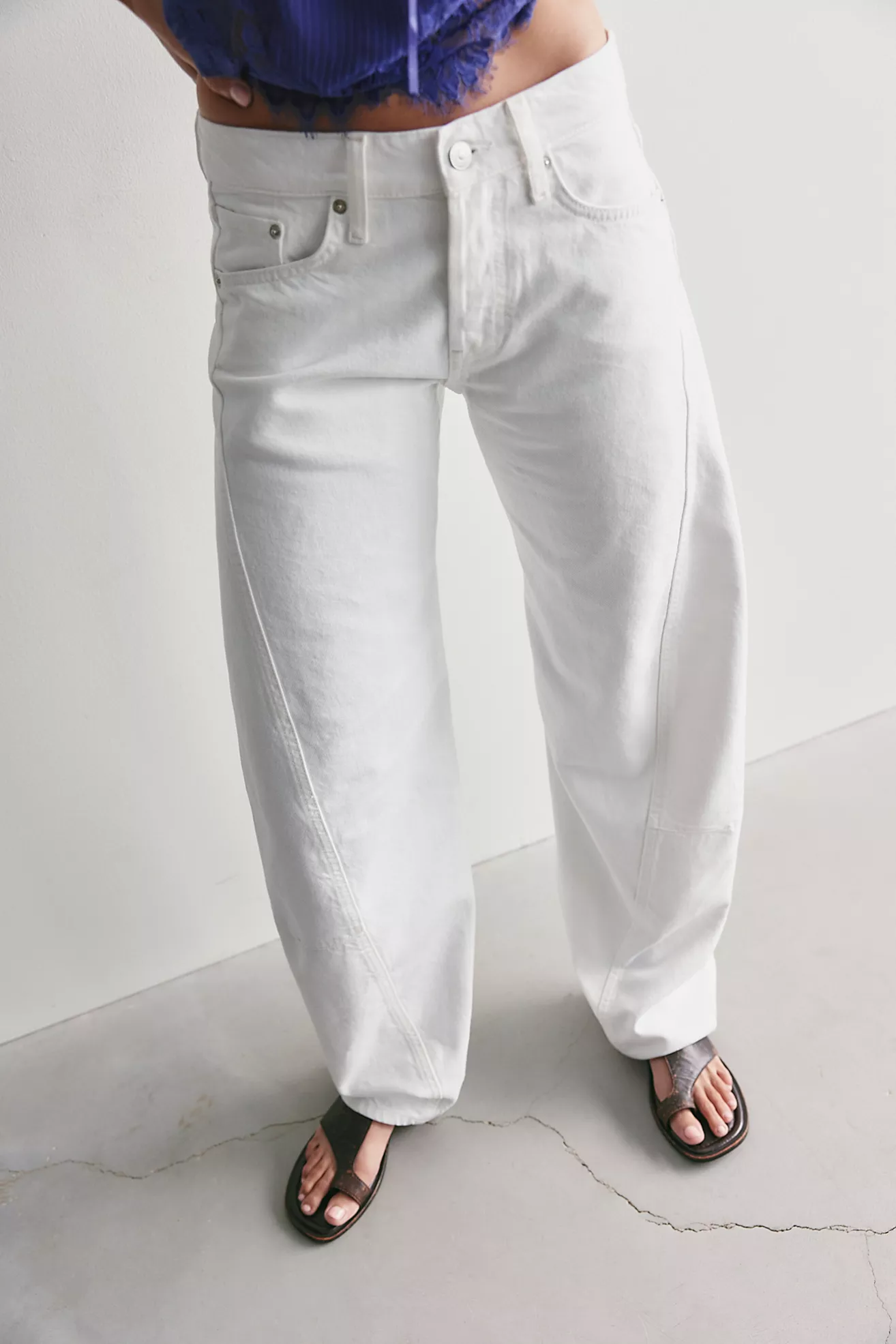 Free People, We The Free Fable Low-Rise Twisted Bowed Jeans