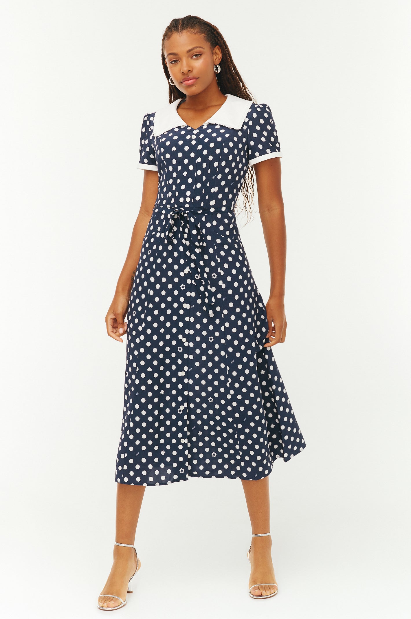 Marina Button Down Dress W. Collar