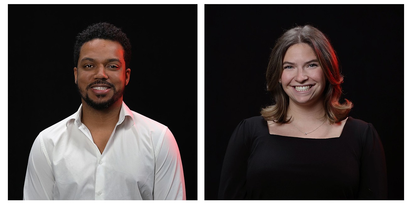Smiling headshots of Orlando Rosario (left) and Christina Luccini (right).