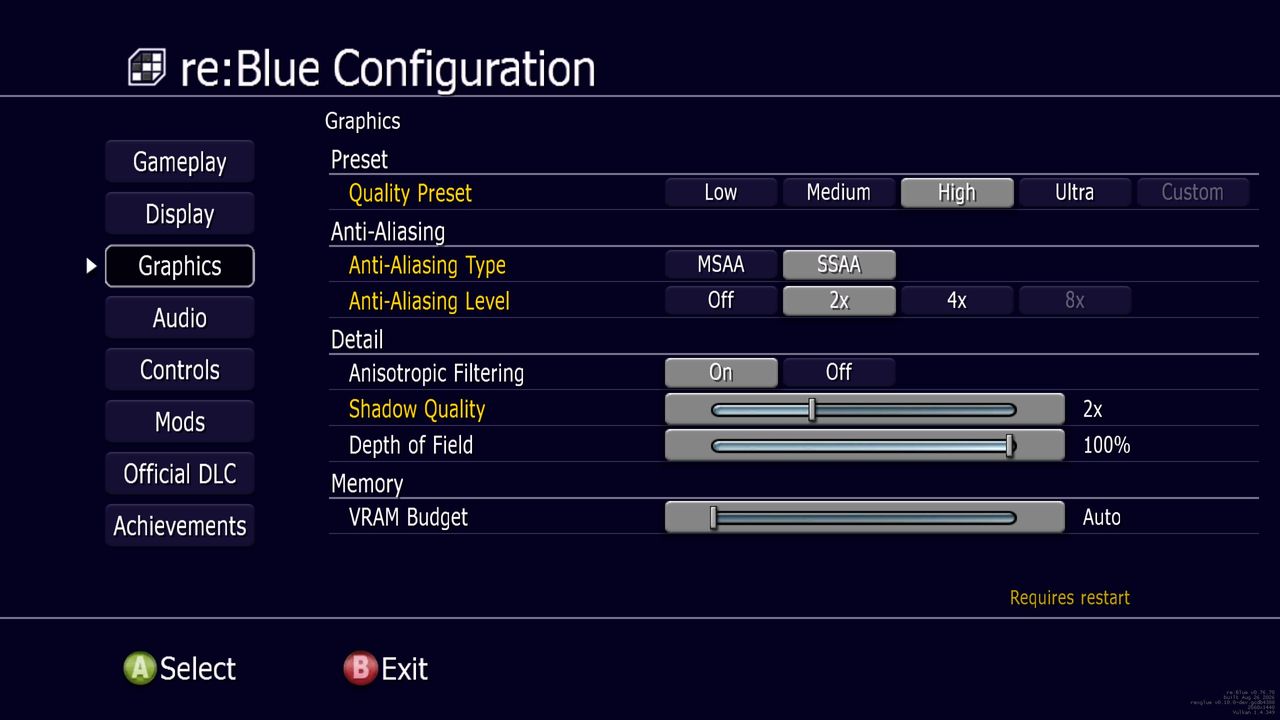 Blue Dragon recompilation PC port features