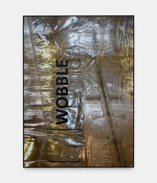 the word 'wobble' overlaid on silvery background