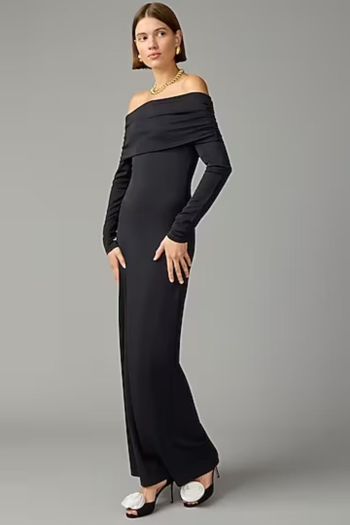J.Crew Collection off-the-shoulder dress in matte jersey