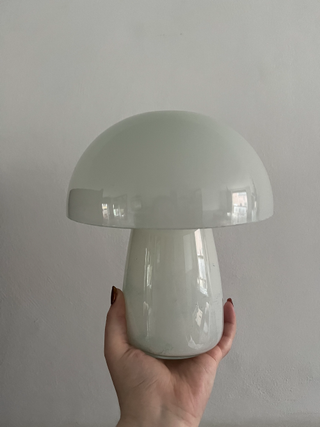 A white mushroom lamp