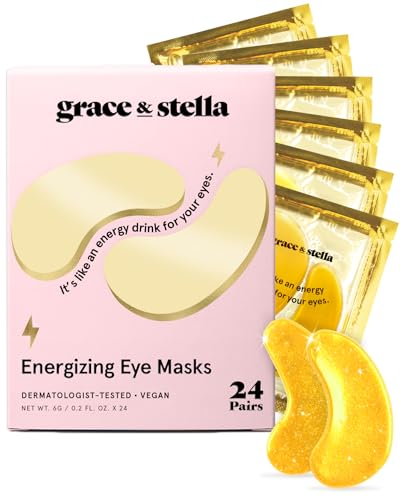Grace 
Stella Award Winning Under Eye Mask - Travel Essentials - Birthday Gifts for Women - Gel Eye Patches for Dark Circles, Puffy Eyes, Wrinkles, Undereye Bags - Vegan - Self Care (24 Pairs, Gold)